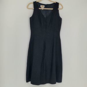 Talbots Women's Black Irish Linen Dress Size 6 Vintage Sleeveless‎ Lined V Neck